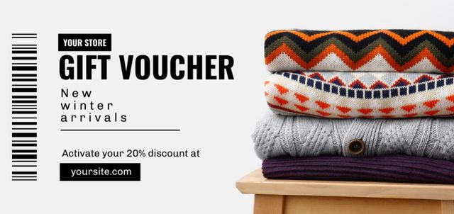 Special Sale of Winter Sweaters Coupon Din Large Design Template