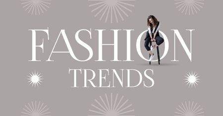 Fashion Trends Ad with Attractive Woman Facebook AD tervezősablon