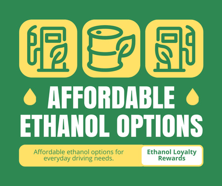 Ontwerpsjabloon van Facebook van Voordelige aanbieding voor het bijvullen van ethanol