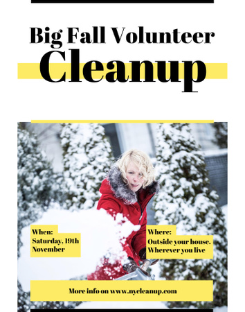 Volunteer Snow Cleaning Poster 22x28in Πρότυπο σχεδίασης