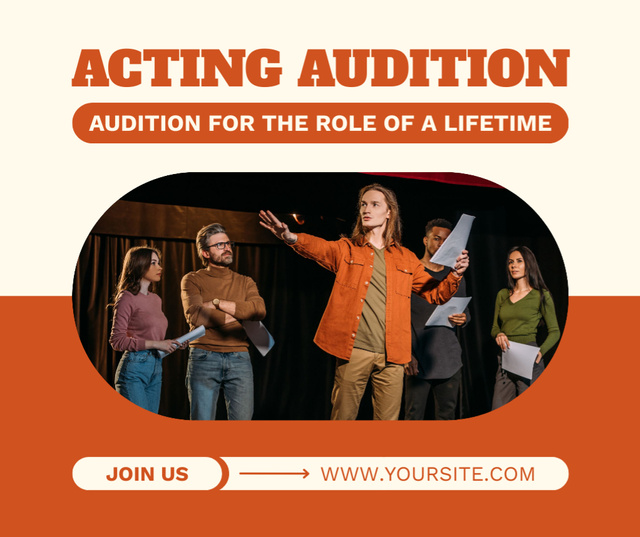 Audition Announcement for Role Facebook Design Template