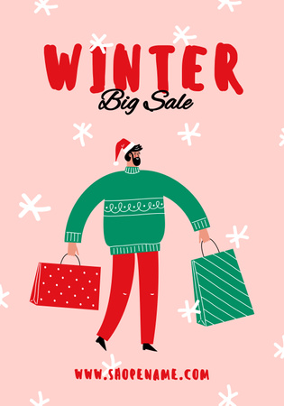 Designvorlage Winter Big Sale Announcement für Poster 28x40in