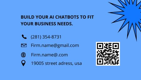 Plantilla de diseño de Empresa de publicidad con robots de dibujos animados Business Card US 