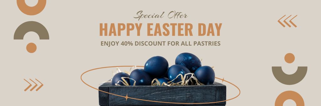 Easter Sale with Discount Twitter Design Template