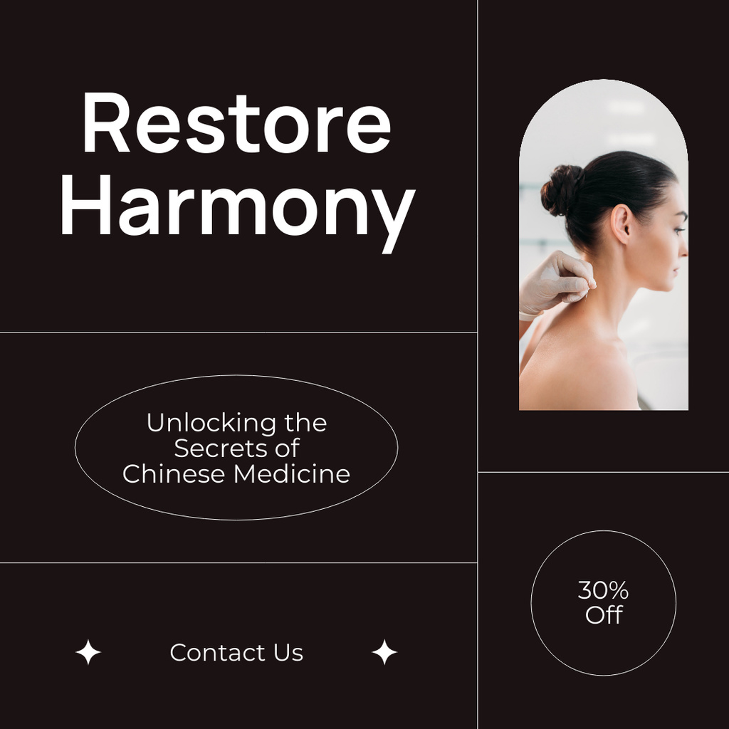 Designvorlage Restoring Harmony With Chinese Medicine And Discount für Instagram