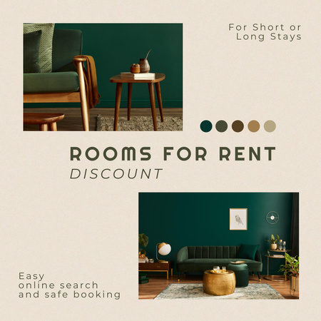 Platilla de diseño Rooms for Rent Offer Instagram