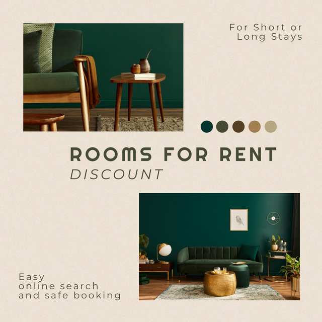 Rooms for Rent Offer Instagram Modelo de Design