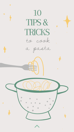 Ontwerpsjabloon van Instagram Story van Tips en trucs voor het koken van pasta