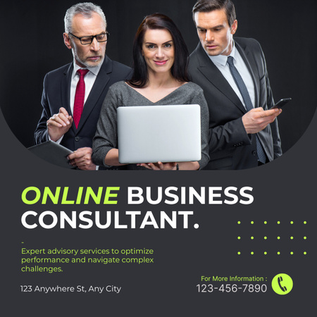 Services of Professional Business Consultants Team LinkedIn post Design Template