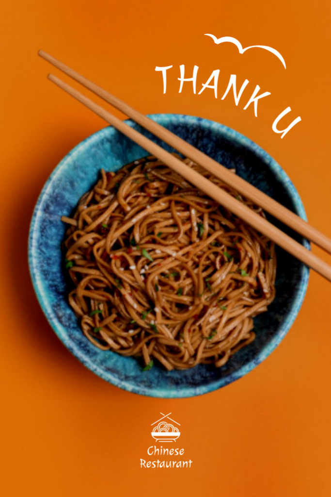 Plantilla de diseño de Chinese Restaurant Promotion with Tasty Noodles Postcard 4x6in Vertical 