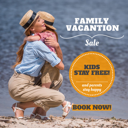 Family Vacation on Seaside Instagram Design Template