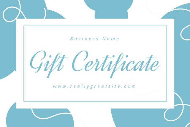 Special Offer on Blue Blots Pattern Gift Certificate – шаблон для дизайну