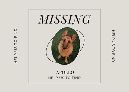 Szablon projektu Lost Dog Information with German Shepherd Flyer 5x7in Horizontal