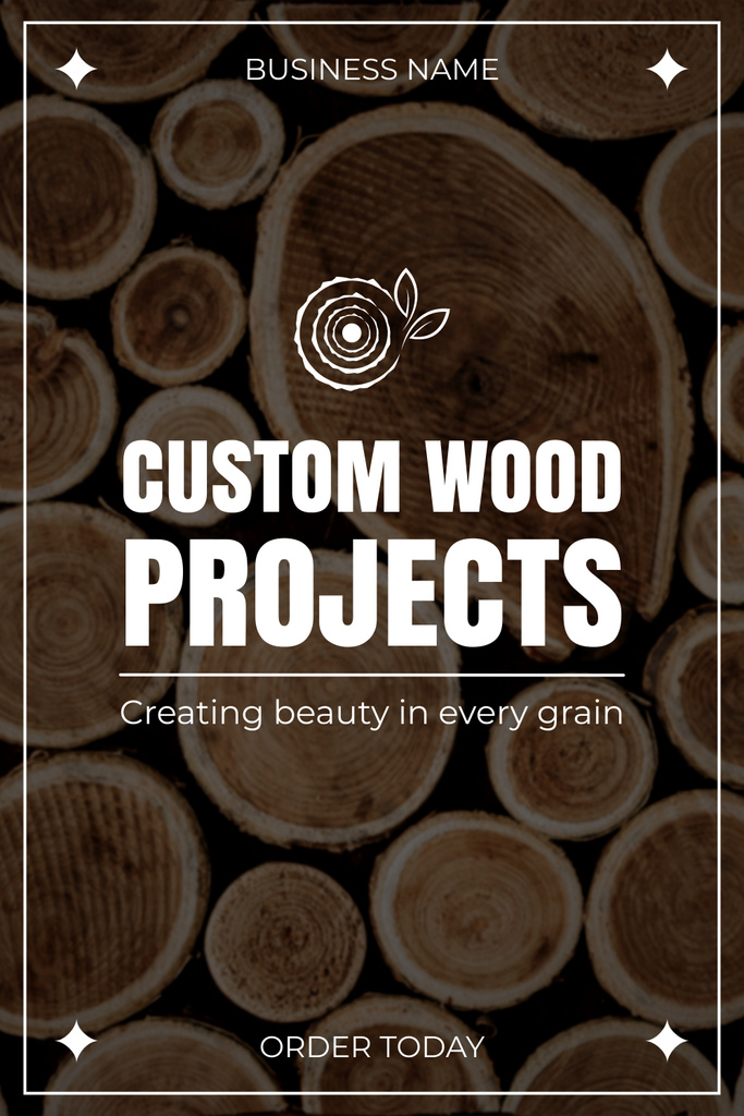Ad of Custom Wood Projects Special Offer Pinterest Πρότυπο σχεδίασης