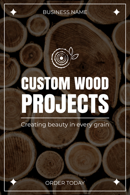 Designvorlage Ad of Custom Wood Projects Special Offer für Pinterest