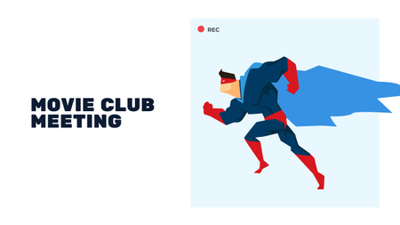 Template di design Incontro del Movie Club con l'uomo in costume da supereroe Youtube