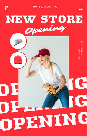 Sport Store Opening Announcement Invitation 4.6x7.2in Modelo de Design