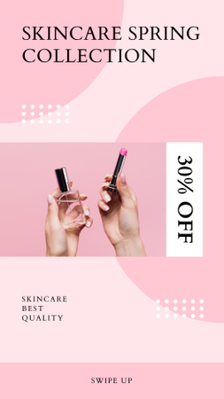 Spring Sale of Cosmetic Goods Instagram Story – шаблон для дизайна