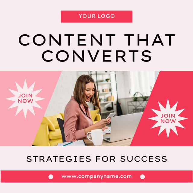 Successful Content Writing Service With Strategy Instagram Modelo de Design