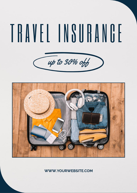 Worldwide Travel Insurance Policy Flyer A4 Design Template