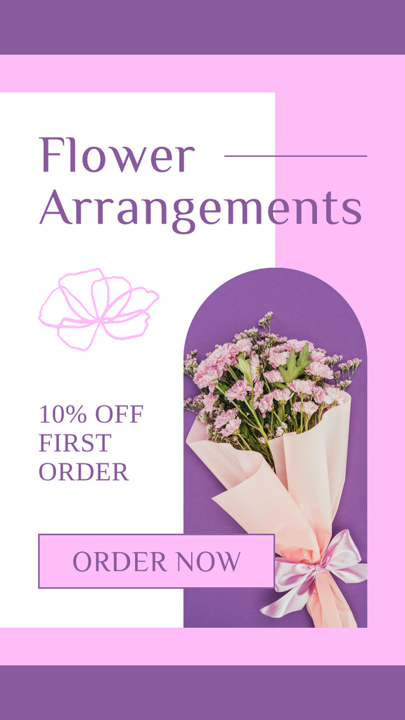 Designvorlage Fragrant Bouquets with Fresh Flowers at Reduced Prices für Instagram Story