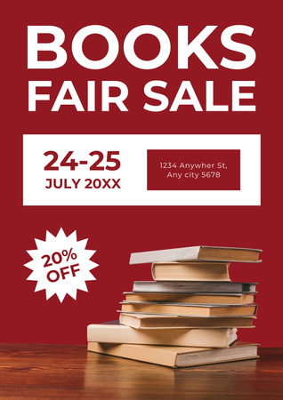 Ontwerpsjabloon van Poster van Books Sale on Fair