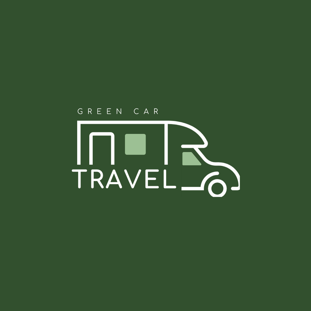 Modèle de visuel Emblem with Car on Green - Logo 1080x1080px