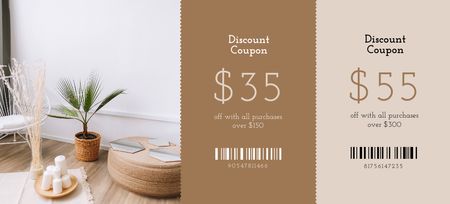 Platilla de diseño Discount Offer on Home Decor Coupon 3.75x8.25in