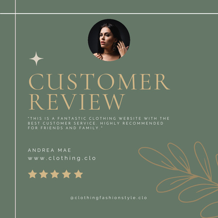 Customer Feedback on Online Clothing Store Service Instagram Design Template