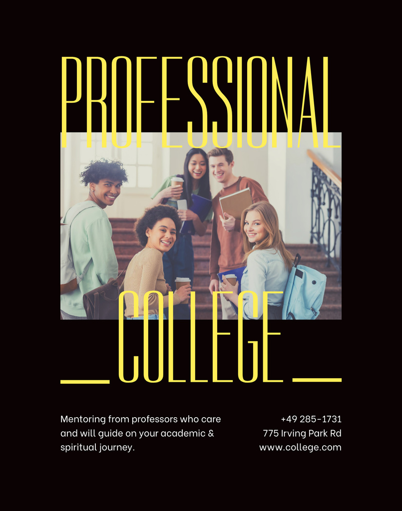 Young Students in College Poster 22x28in Design Template