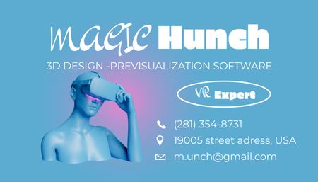 Designvorlage 3D-Präsentation virtueller Software für Business Card US