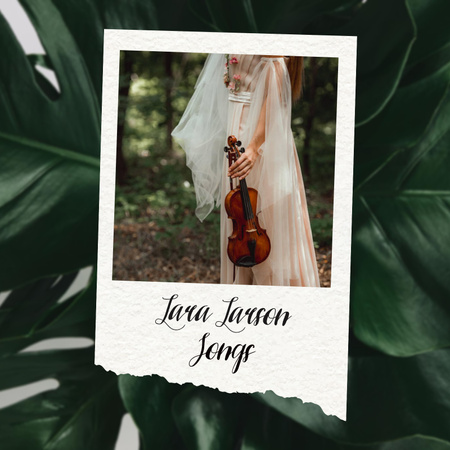 Girl holding Violin Album Cover – шаблон для дизайна