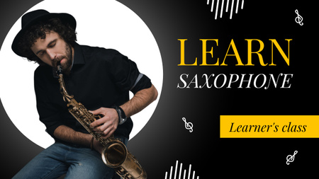 Plantilla de diseño de Clase Aprender Saxofón Youtube Thumbnail 