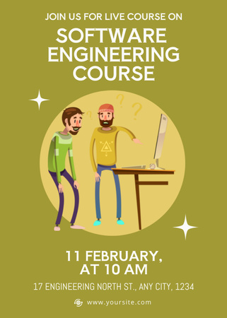 Software Engineering Course Ad Invitation Design Template
