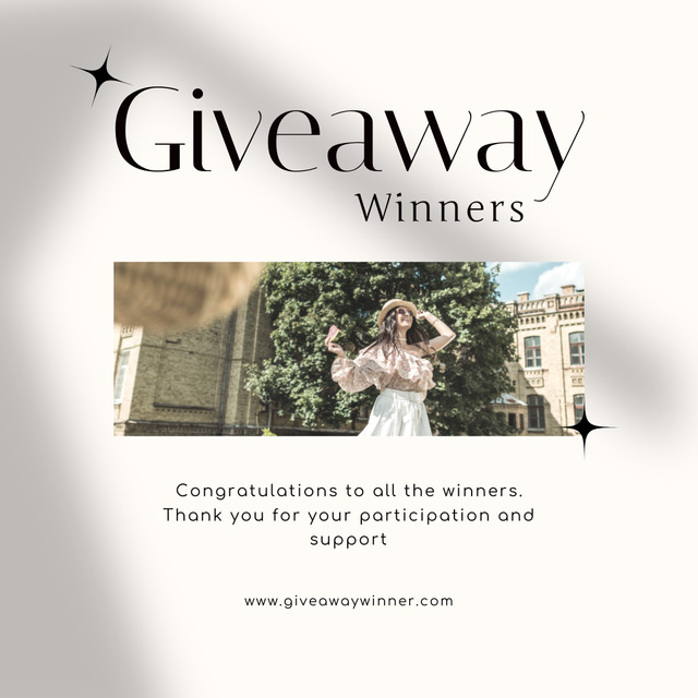 Woman in Old Town for Giveaway Advertising Instagram Πρότυπο σχεδίασης