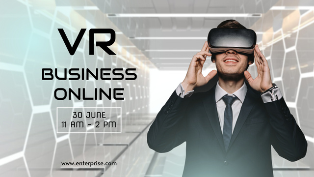 Business Online With VR Technologies FB event cover Modelo de Design