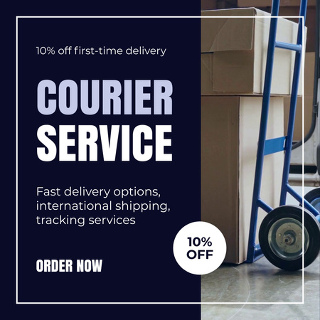 Plantilla de diseño de Discount on Fast Delivery of Your Order Animated Post 