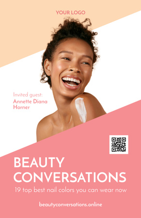 Woman applying Cream at Beauty event Invitation 5.5x8.5in Design Template