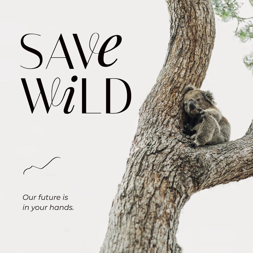 Nature Care Concept with Koala Instagram Design Template