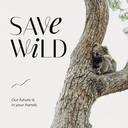 Nature Care Concept with Koala Instagram tervezősablon