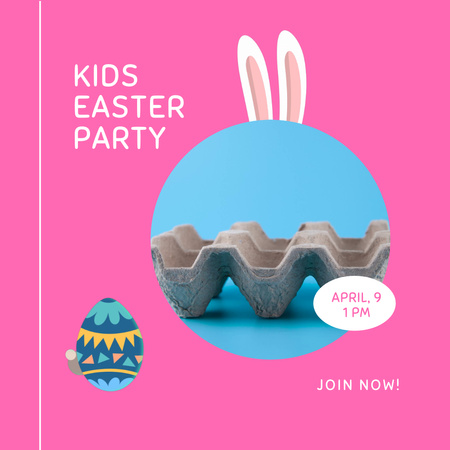 Modèle de visuel Decorated Eggs And Kids Easter Party Announce - Animated Post