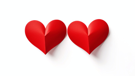 Feriado do Dia dos Namorados com dois corações vermelhos Zoom Background Modelo de Design