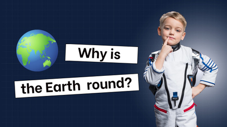 Ontwerpsjabloon van Youtube Thumbnail van educatieve advertentie met jongen in astronautenpak