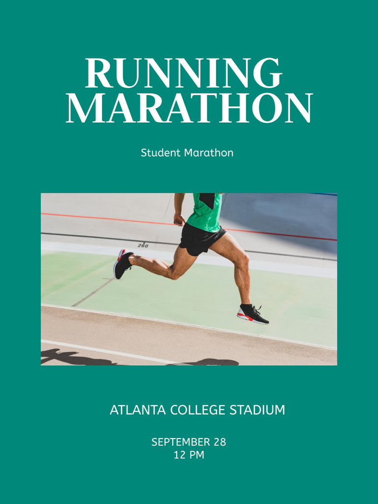 Thrilling Running Marathon Announcement For Students Poster US Design Template