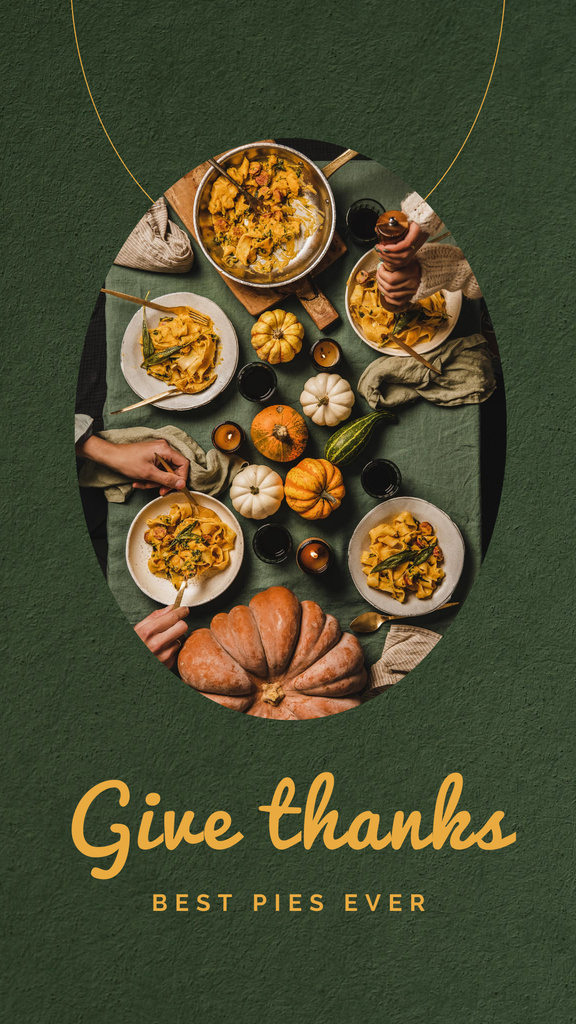 Designvorlage Thanksgiving Holiday Celebration with Festive Dinner für Instagram Story