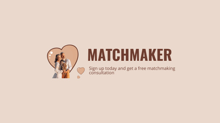 Ontwerpsjabloon van Youtube van Meld u aan en ontvang gratis Matchmaker-consultatie