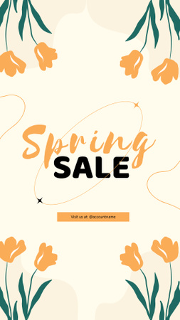 Spring Sale Announcement with Tulips Instagram Story Design Template