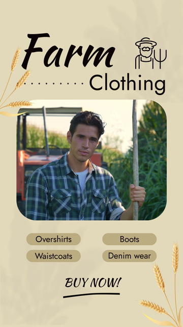 Convenient Farm Clothing And Boots Offer Instagram Video Story Design Template