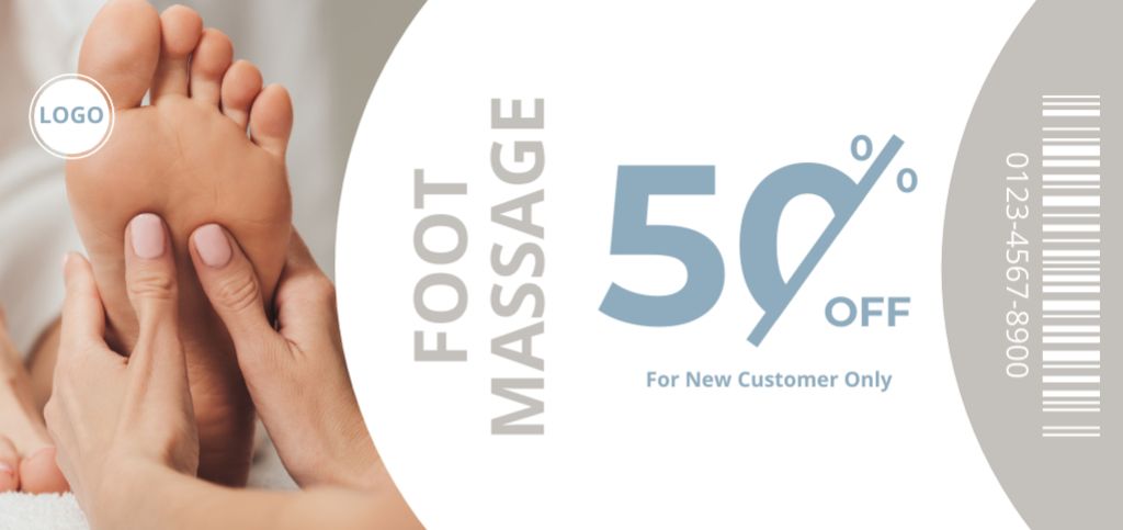 Foot Massage Discount for New Clients Coupon Din Large Design Template