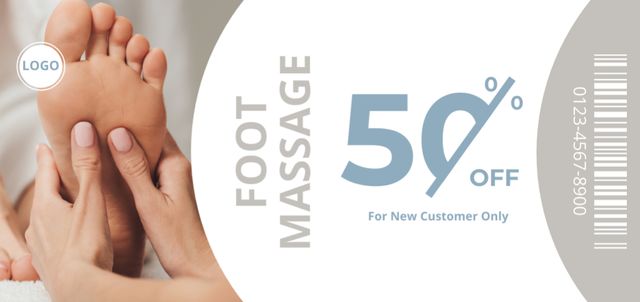 Foot Massage Discount for New Clients Coupon Din Large Design Template